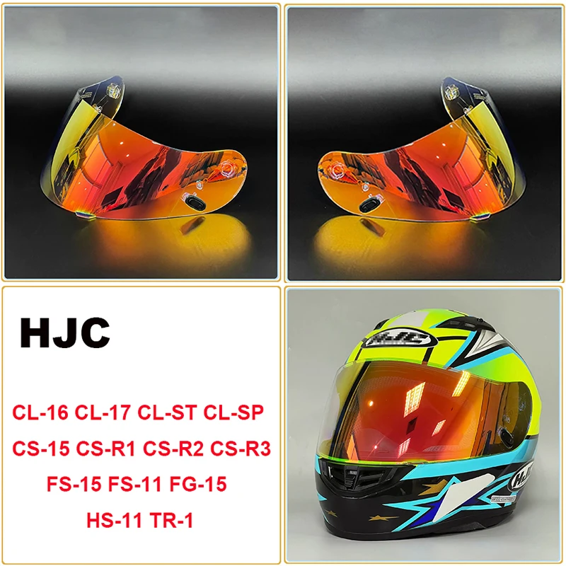 Visiera Casco Moto Per Hjc Hj-09 Cl-15 Cl-16 Cl-17 Cl-St Cl-Sp Cs-R1 Cs-R2 Cs-R3 Cs-15 Fs-15 Fs-11 Fg-15 Hs-11 Tr-1 Visera
