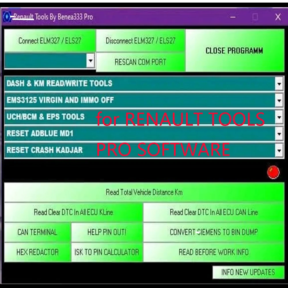 Per Renault Tools Pro Software 2023 Obd2 Reset Crash Bos-Ch Per Nissan Tpms Radio Code Km Funziona Con Cavo Obd-Link Els27 Elm327