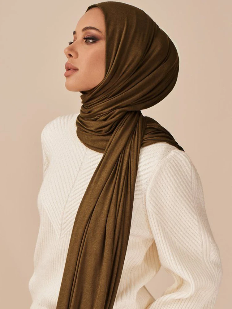 Sciarpa Hijab In Jersey Di Cotone Modale Per Donne Musulmane Scialle Elastico Facile Pianura Hijab Sciarpe Foulard Donna Africana Turbante Ramadan Hij