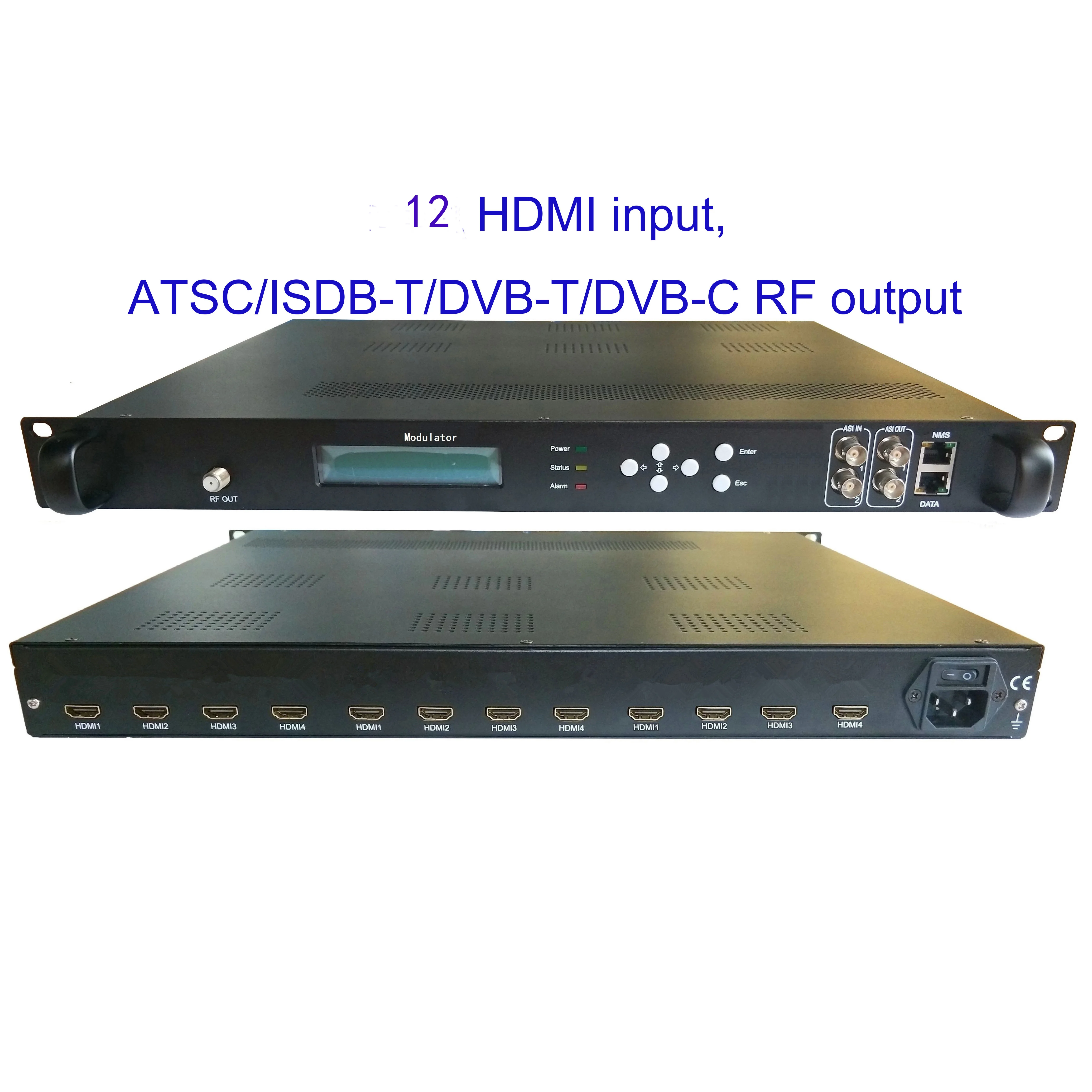 4 Transponder 1080P 12/16 Hdmi To/Dvb-T Encoder Modulatore Tv Digitale Headend Dvb-T Rf Modulatore Vek-4782I-12/16