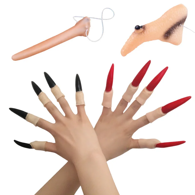 Puntelli Di Halloween Strega Naso Finto Pinocchio Naso Lungo Cosplay Vestire Unghie Da Vampiro