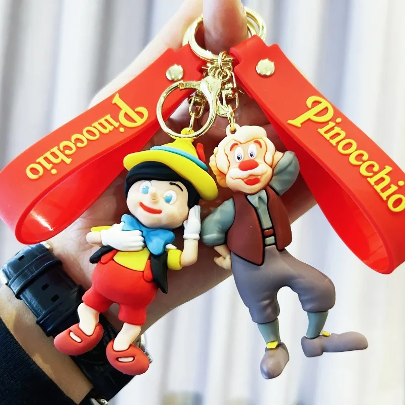 Portachiavi Pinocchio Cartone Animato Creativo Storia Nostalgica Vecchio Carpentiere Sdraiato Naso Lungo Ragazzo Portachiavi Fascino