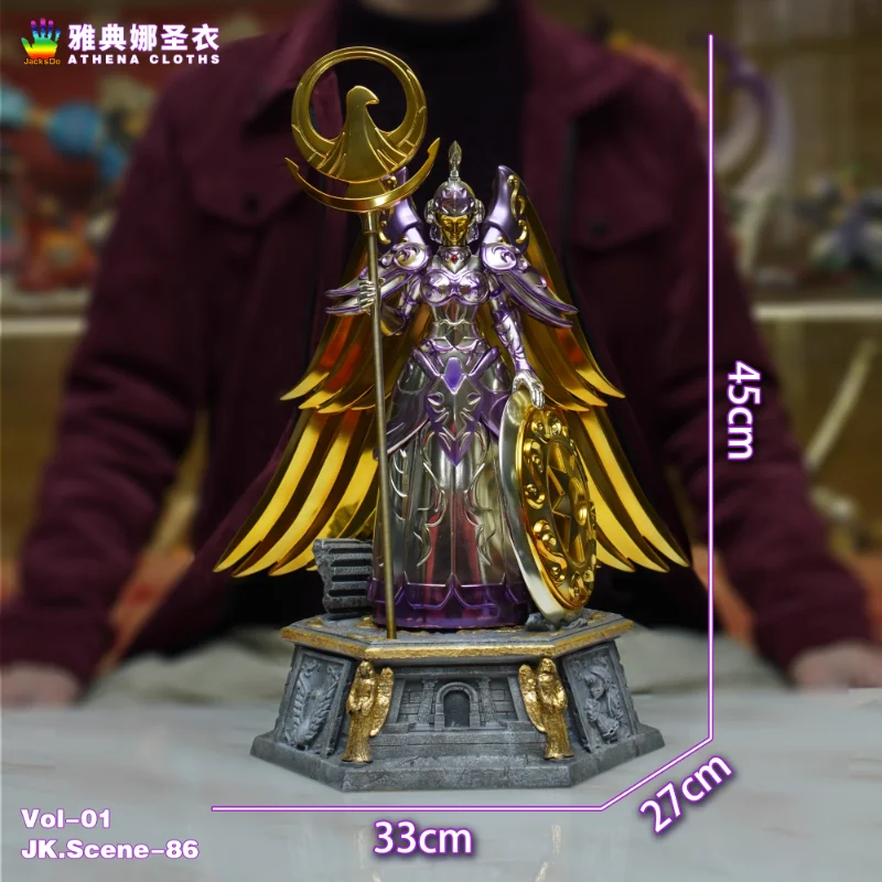 Jacksdo Saint Seiya Athena Saint Cloth Statue Gk Sanshin Cloth First Bullet Versione Elettrolitica Ornamenti Collezione Hobby