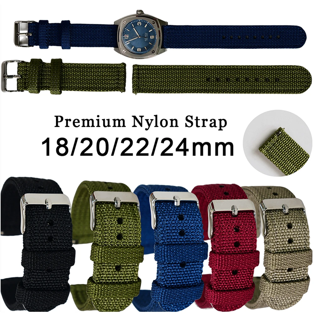 Cinturino Per Orologio In Tessuto Di Nylon 18Mm 20Mm 22Mm 24Mm Cinturino A Sgancio Rapido Per Seiko Military Per Samsung Galaxy Watch 5/4 Per Cintura 