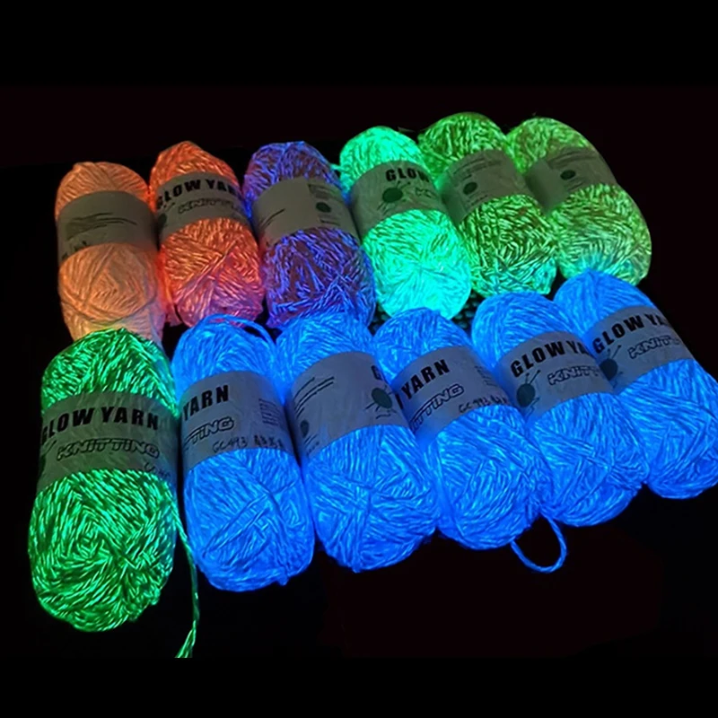 50G Glow In The Dark Yarn 2Mm Threads For Knitting Crochet Woven Maglione Hat Carpet Glowing Luminous Brightensight 2055004C