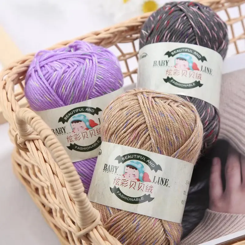 3Pcs 50G Colorful Baby Yarn Children'S Baby Coat Vest Wool Hand-Woven Thick Scarf Hat Line