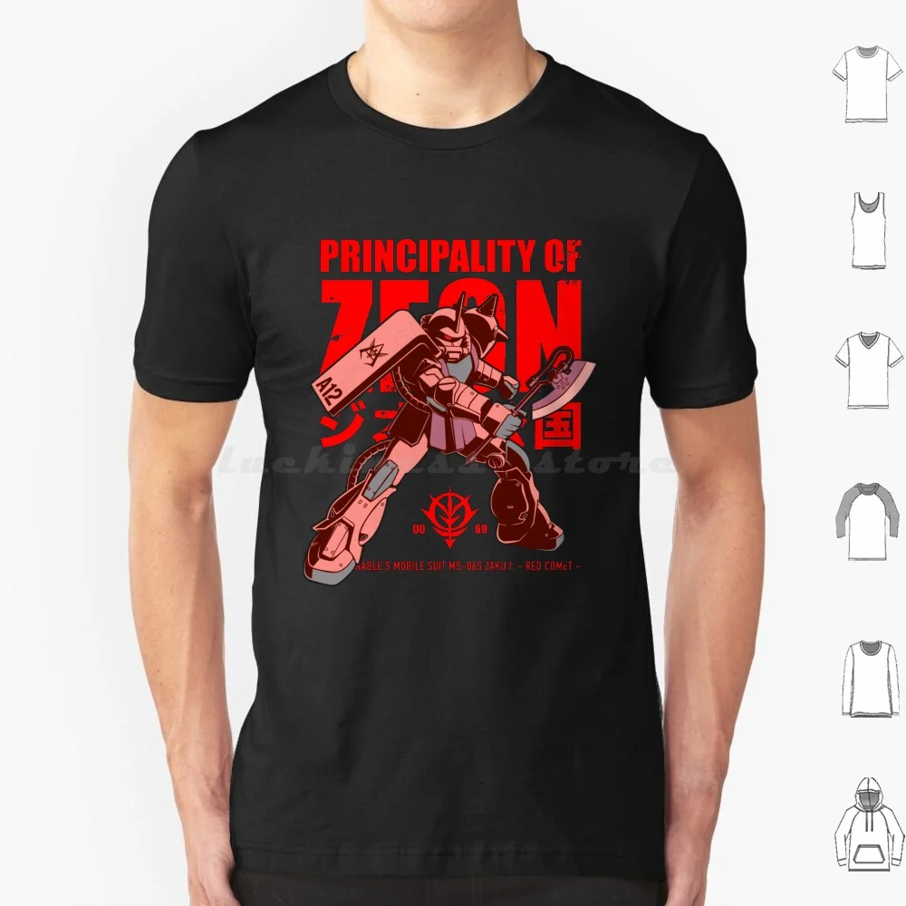 182 Red Comet T Shirt 6Xl Cotton Cool Tee Anime Manga Mobile Suit Char Aznable Zaku Zaku Ii Red Comet Concer Ok Zeon 063