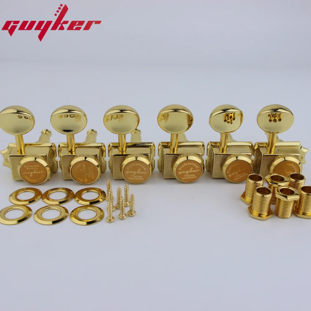 Guyker Vintage Locking Tuners Dado Style Gold Electric Guitar Machine Heads Tuner Rapporto Di Trasmissione 1:15 Per St Tl Guitar Tuning Pioli