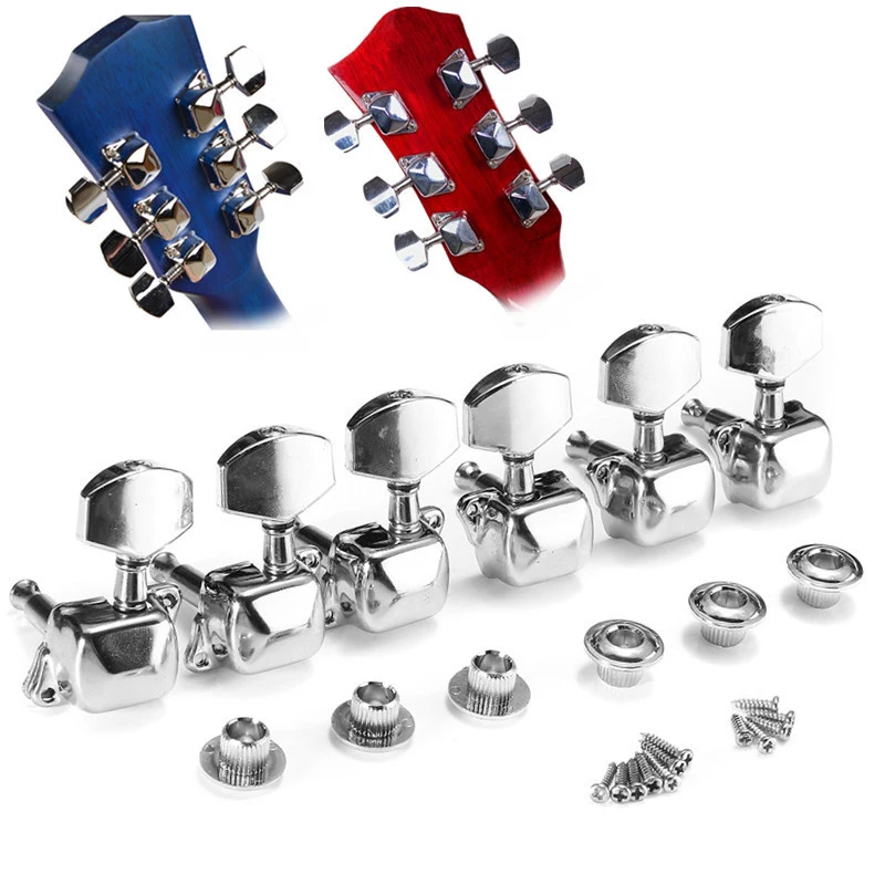 1Pc Guitar Tuning Pioli Open Machine Heads Tuner Keys Pulsante Ovale Acustico Per Parti Di Chitarra Folk Tuning Peg Parts