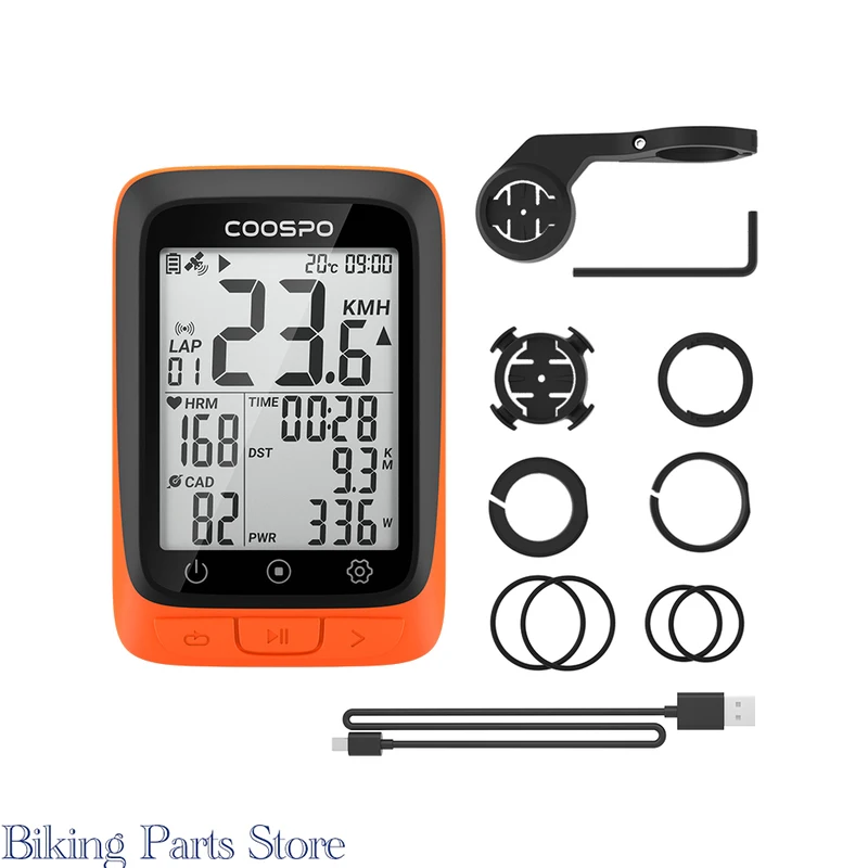 Coospo Bc107 Bici Computer Gps Wireless Bicicletta Contachilometri Tachimetro 2.4 Pollici Bluetooth5.0 Ant + Gps Impermeabile + Bds Cycle Computer