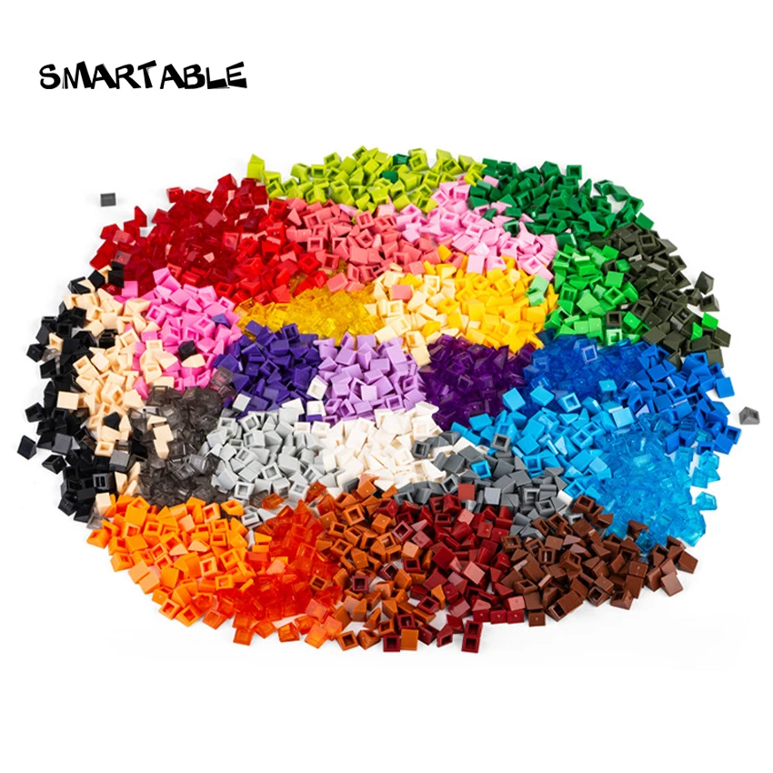 Smartable Pendenza 30 ° 1X1X 2/3 Formaggio 30 Colori Building Blocks Moc Parte Giocattoli Per Pixel Art Ritratto Compatibile 54200 520 Pz/Lotto