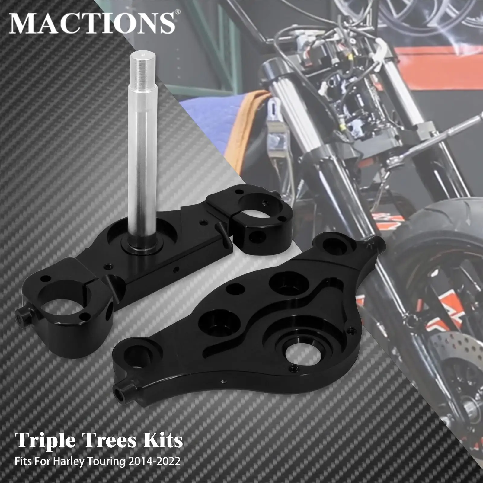 Moto "Ko" Rate 11 Gradi Muslimate Triple Trees Kit Per Harley Touring Electra Street Road Glide Flt Fltr 2014-2022