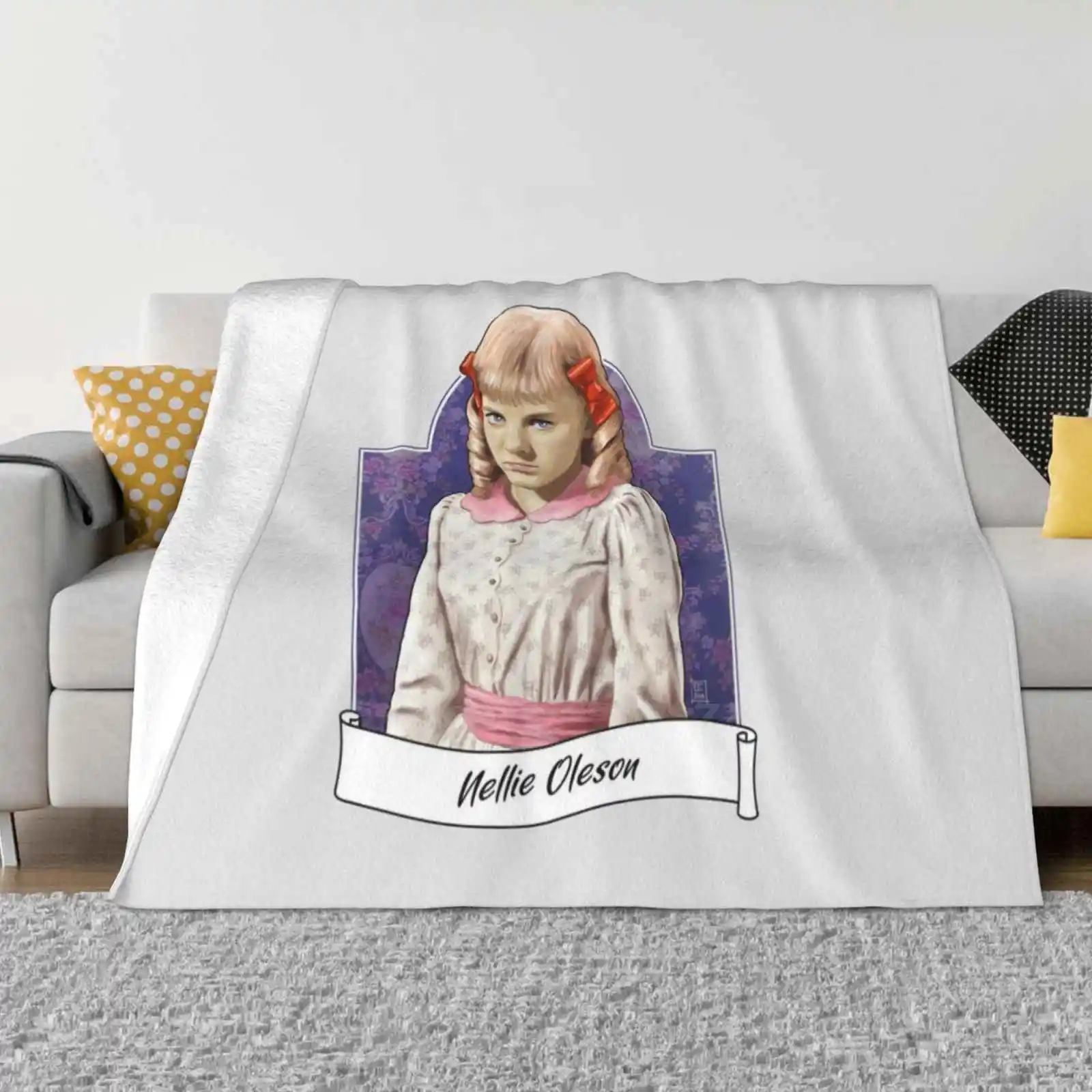 Miss Nellie Oleson Nuova Vendita Stampa Personalizzata Flanella Morbida Coperta Ritratto Ingalls Little House On The Prairie Nellie Oleson