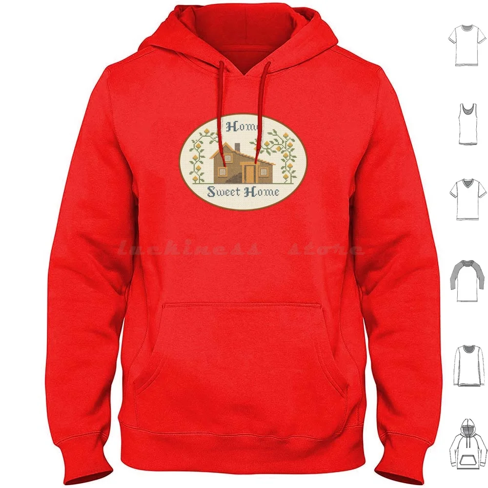 Sweet Prairie Home Felpa Con Cappuccio In Cotone Manica Lunga Prairie Cross Stich Home Sweet House Ingalls Ricamo Little House On