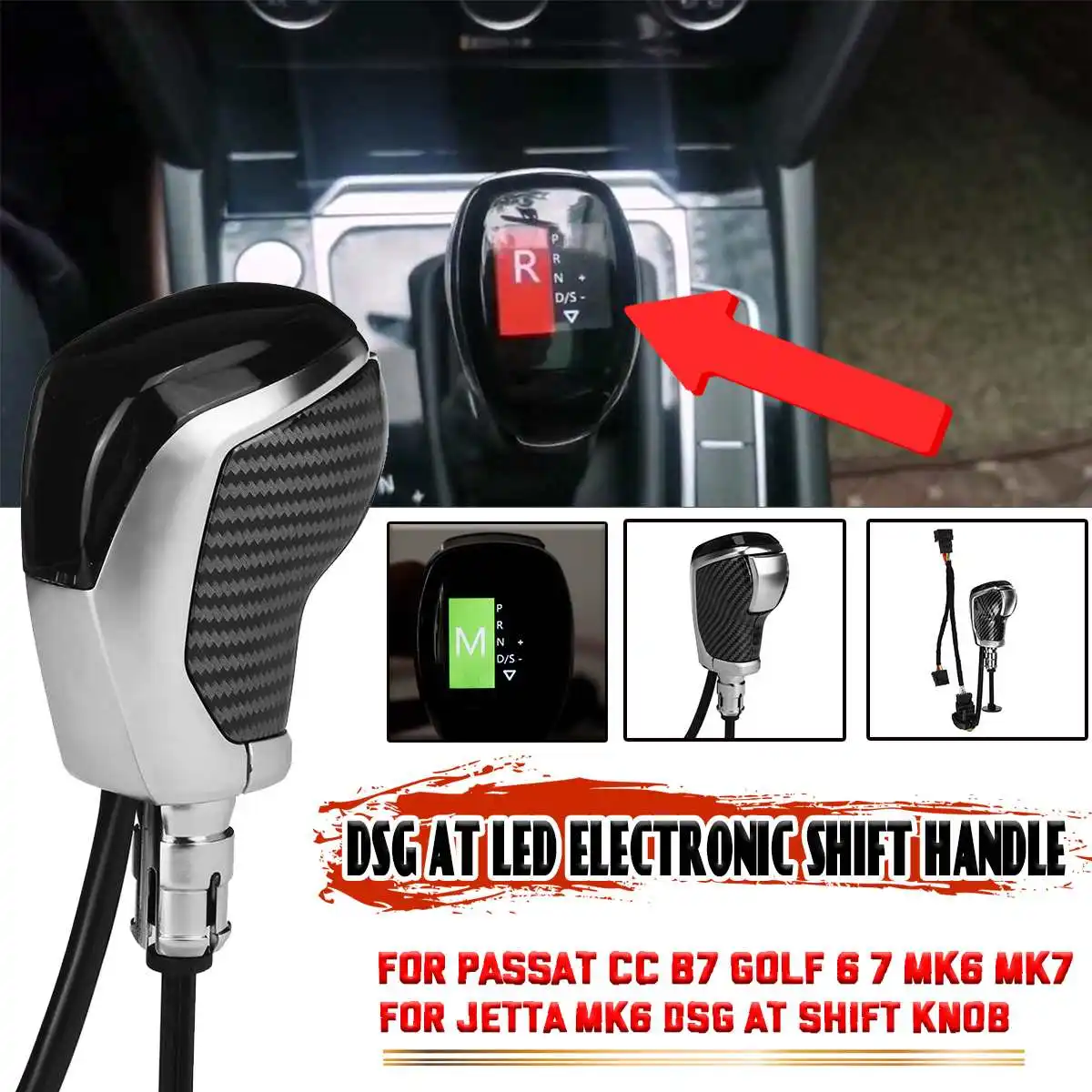 New Dsg At Synchronize Electronic Display Gear Shift Knob For Passat B7 B8 For Golf 6 7 Mqb Tiguan Foroctavia For Yeti Superb