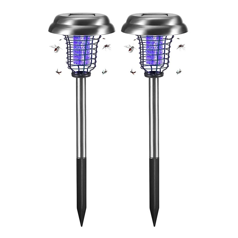 2 Pack Solar Bug Zapper Outdoor Impermeabile Mosquito Zapper Led Mosquito Killer Light