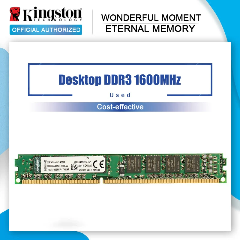 Usato Kingston Memoria Ram Originale Ddr3 4Gb Pc3-12800 Ddr 3 1600Mhz 1333Mhz Cl11 Per Desktop