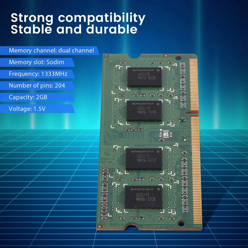 Ddr3 2Gb Sodimm Ram Memory 1 Rx8 Pc3-10600S 1333Mhz Laptop Ram Memory 204Pin 1.5V Moduli Di Memoria Per Laptop
