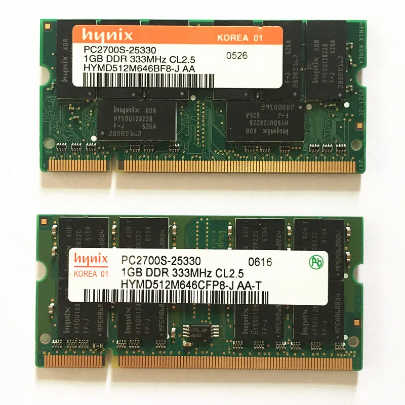 Hynix Ddr1Rams 1Gb 333Mhz Memoria Per Laptop Sodimm Pc2700S 1Gb Ddr 333Mhz Cl2.5 1 Pz