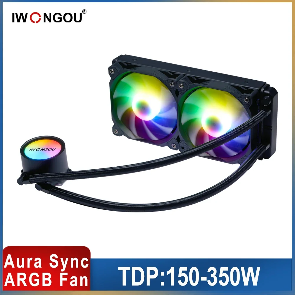 Cpu Cooler 2011 V3 Ventilador Iwongou 4Pin Rgb Raffreddamento A Liquido 120Mm Ventola Pc Radiatore Di Raffreddamento Ad Acqua Per Intel 1700/1366/1200