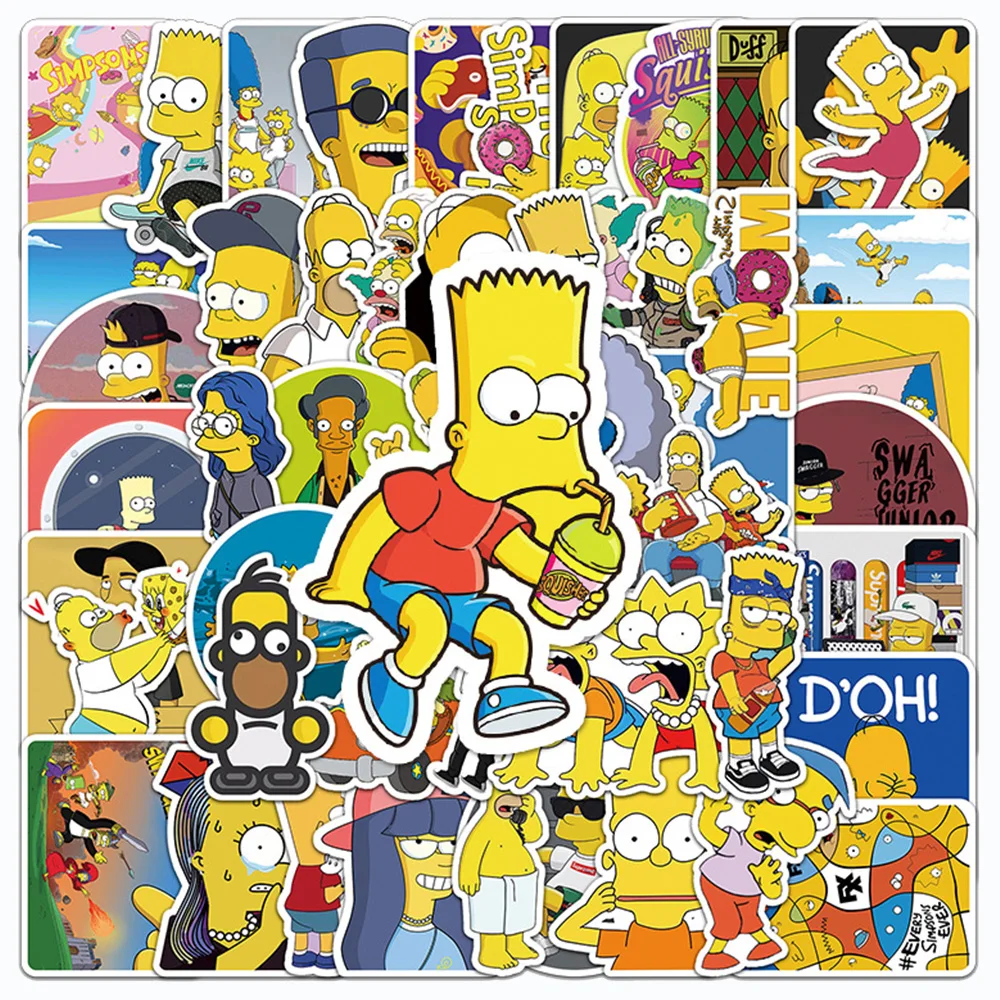 10/30/50Pcs Cute Cartoon Simpson Family Anime Stickers Decalcomanie Estetiche Laptop Moto Car Phone Cool Impermeabile Sticker Toy