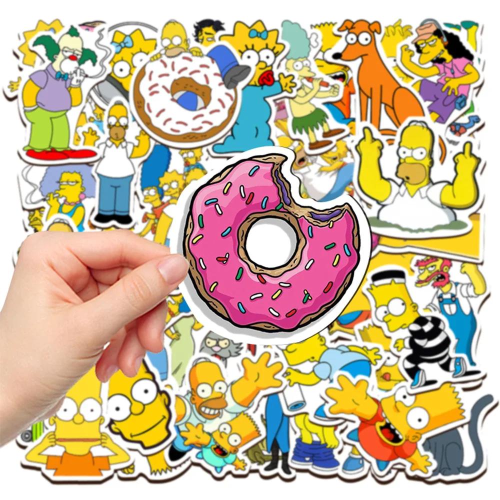 10/30/50Pcs Cartoon The Simpsons Stickers Funny Marge Homer J Sticker Scrapbooking Valigia Bike Phone Impermeabile Kids Toy Decal