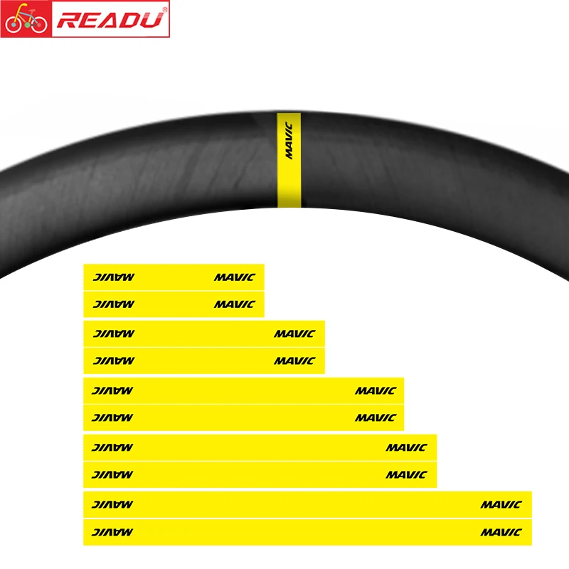 Readu Mavic Road Bike Wheelset Stickes Giallo Decalcomanie Bicicletta Cerchi Adesivi Adesivi Bici