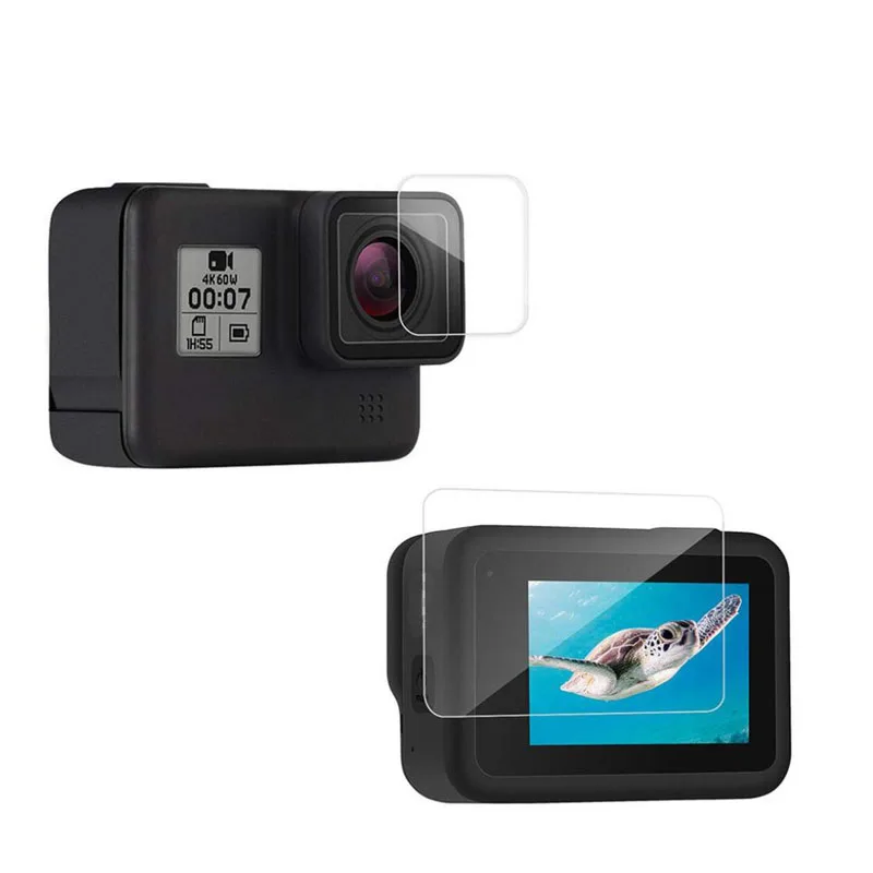 Custodia Protettiva In Vetro Temperato Per Gopro Hero 8 Black Go Pro Hero8 Action Camera Lens Display Pellicola Protettiva Per Schermo Lcd