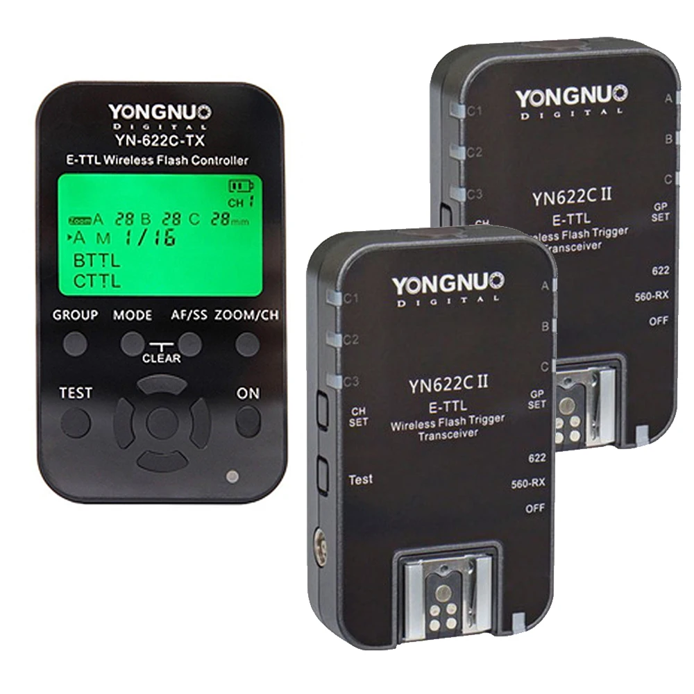 2Pcs Yongnuo Yn622C Ii + Yn622C-Tx E-Ttl Ricetrasmettitore Trigger Flash Wireless Per Fotocamera Canon Per Yongnuo Yn565 Yn568 Yn685 Flash