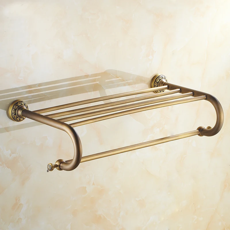Recentemente Euro Antique Retro In Ottone Bagno Asciugamano Rack Doppia Towel Rack Parete Towel Shelf Tr1019