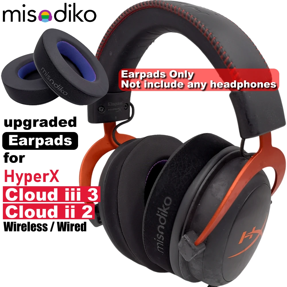 Sostituzione Dei Cuscinetti Auricolari Aggiornati Misodiko Per Le Cuffie Wireless/Cablate Hyperx Cloud Iii 3, Ii 2