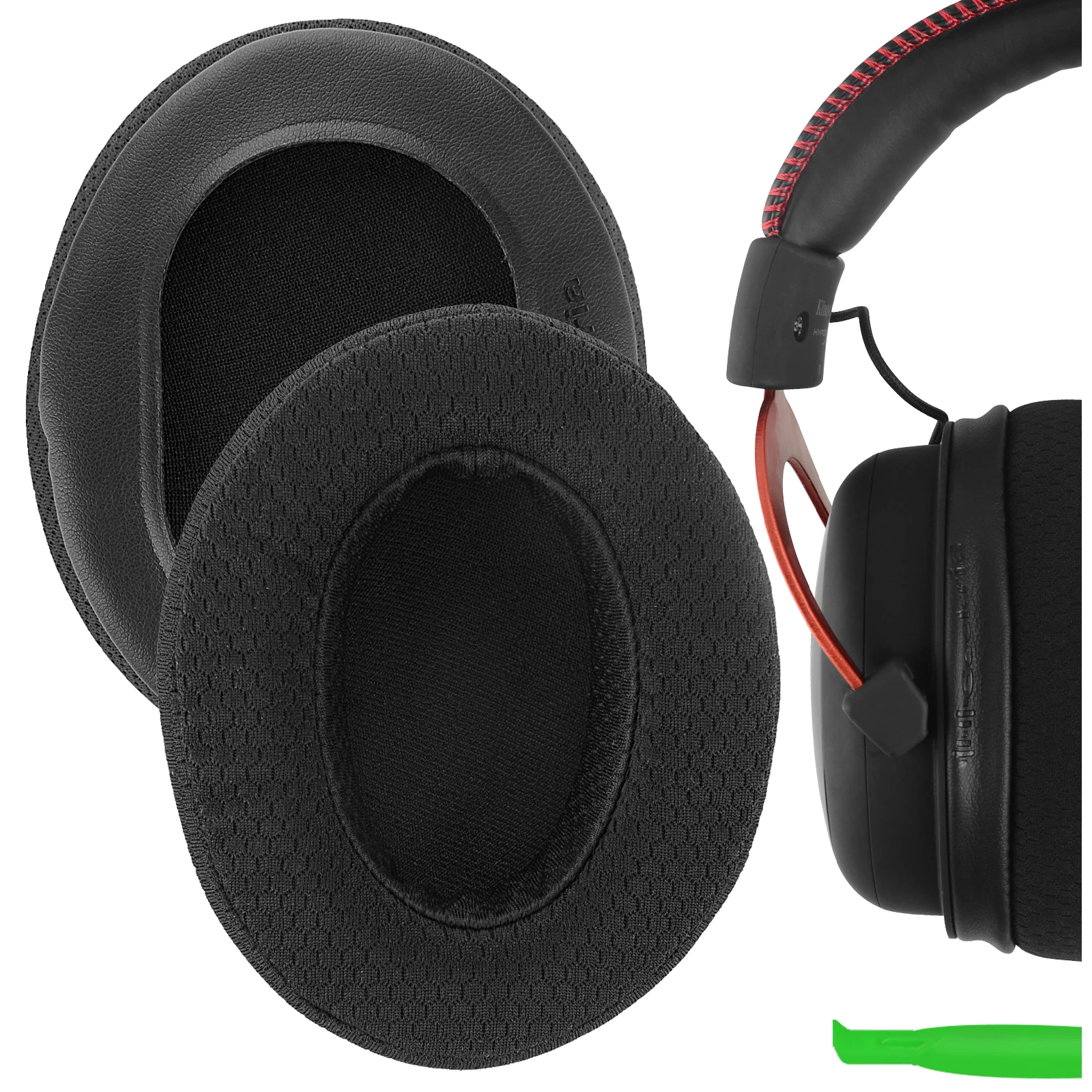 Geekria Comfort Cuscinetti Auricolari Di Ricambio In Tessuto A Rete Extra Spessa Per Hyperx Cloud Iii, Cloud 3, Cloud Ii, 2, Alpha, Cloud Flight