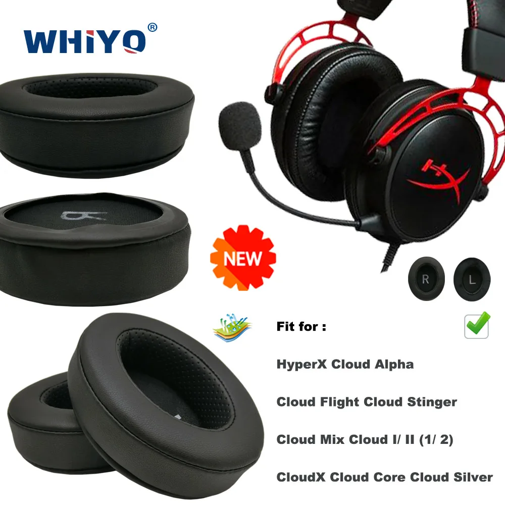 Nuovi Cuscinetti Auricolari Di Ricambio Per Hyperx Cloud Alpha Cloud Flight Stinger Mix Cloud I/ Ii (1/2) Cloudx Cloud Core Silver