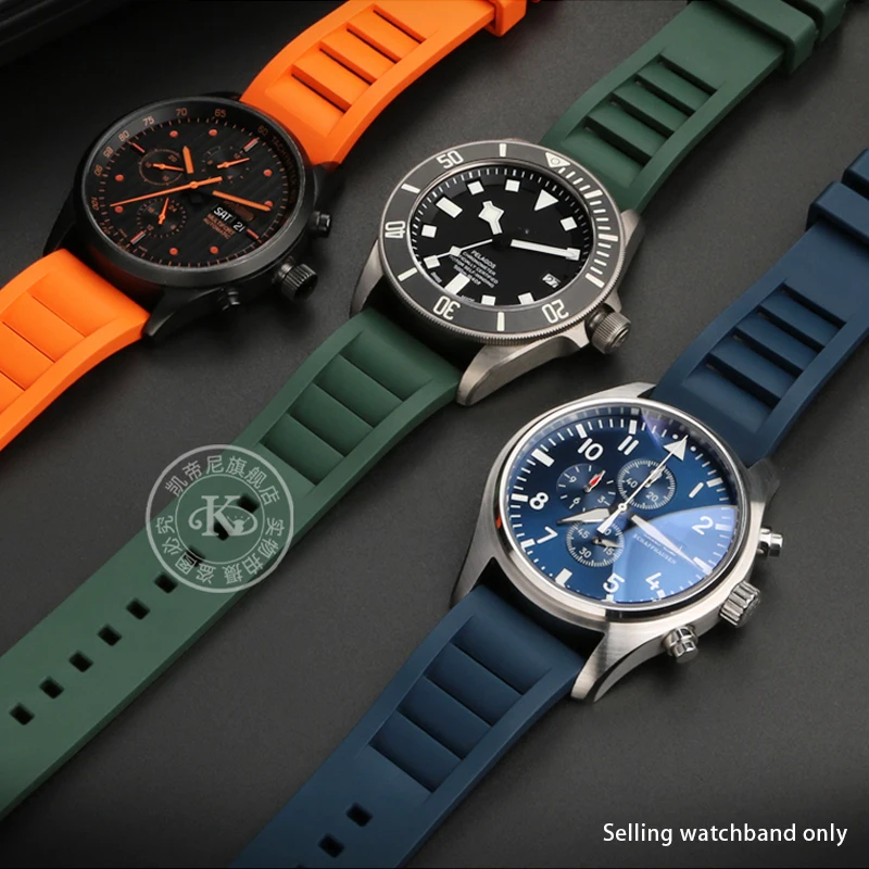 Cinturino Per Orologio In Gomma Al Fluoro Da 20Mm 22Mm Per Huawei Per Mido Helmsman Navigator Seiko Cinturino In Gomma Serie Abalone In Scatola