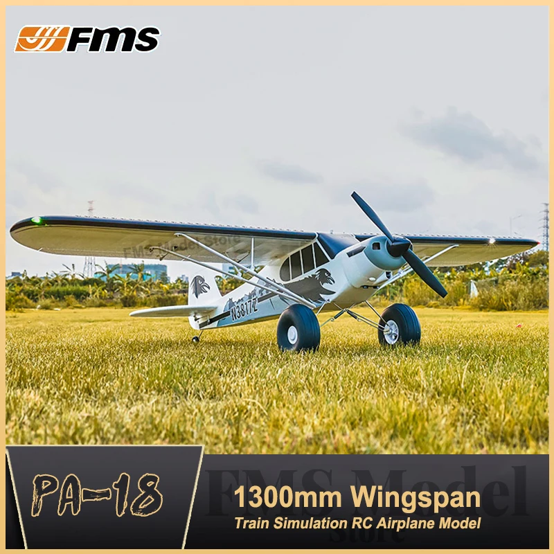 Fms 1300Mm Pa-18 Rc Aereo Modello Aereo J3 Piper Super Cub Rc Aereo Pnp Trainer Aereo Elettrico Esterno Ala Fissa