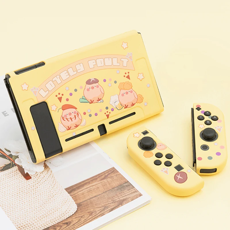Custodia Protettiva Morbida In Tpu Per Cartoni Animati Di Pollo Per Nintendo Switch Console Di Gioco Custodia Gialla Per Nintendo Switch