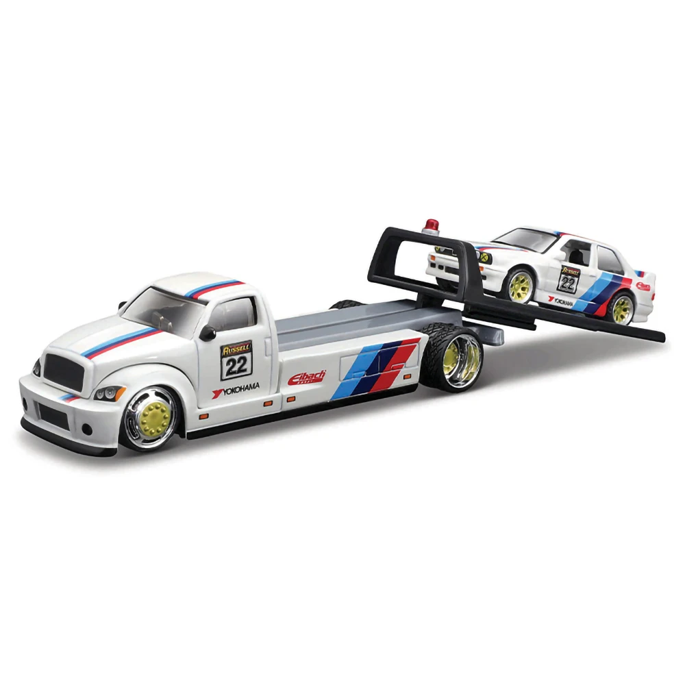 1:64 Maisto Flatbed/1988 M3 E30 1965 Mustang Elite Transport Pressofusione Modello Di Auto Collezione Regalo Giocattolo