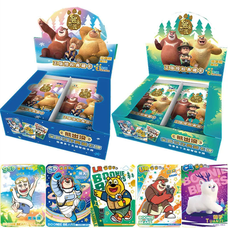 Originale Boonie Bears Card Vick Briar Bramble Bear Game Collection Rare Cards Box Flash Cards Toys For Children Regalo Di Natale