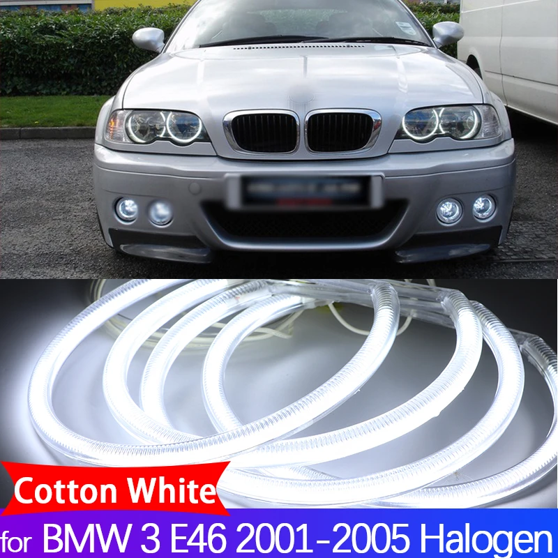 Ccfl Angel Eyes Kit White Halo Ring Headlamp For Bmw 3 Series E46 316I 318I 318Is 320I 323I 325I 328I Halogen Headlight 1990-00