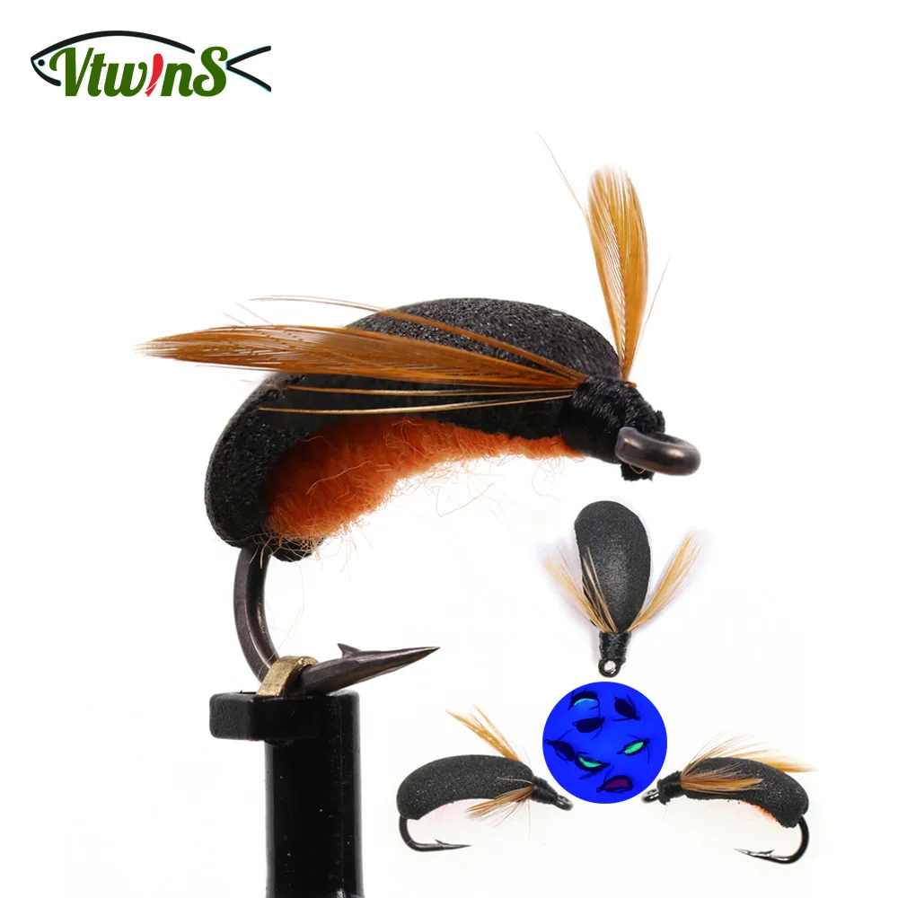 Vtwins Zig Bug Fly Galleggiante Schiuma Scarabei Fly Boatman Pesca Panfish Bass Grigiante Trota Carpa Pesca Insetto Esca Artificiale #10