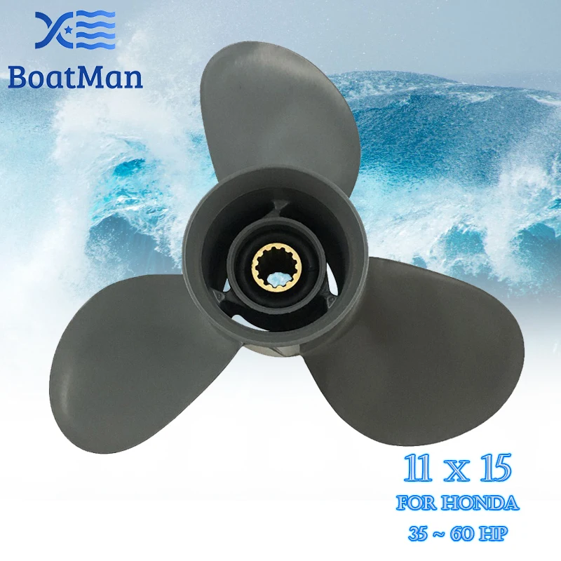Boatman®Elica In Alluminio 11X15 Per Honda 35Hp 40Hp 45Hp 50Hp 60Hp Motore Fuoribordo 13 Denti Motore Rh Boat Part 59130-Zv5-015Ah