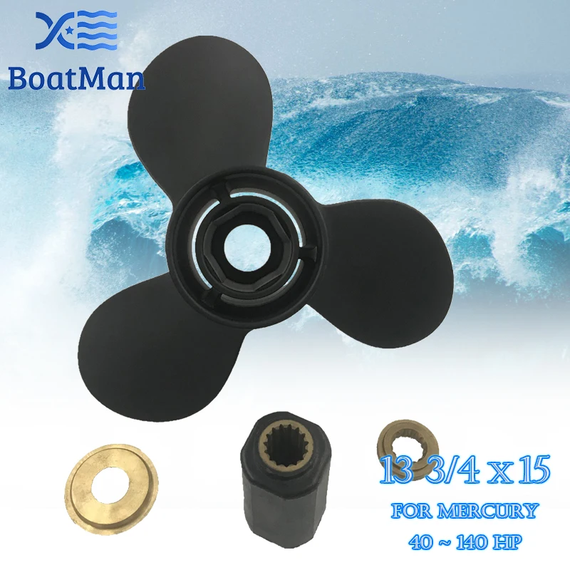Boatman®13 Elica 3/4X15 Per Motore Fuoribordo Mercury 40Hp 50Hp 60Hp 125Hp 140Hp 15 15 Scanalature Parti In Alluminio Per Barche
