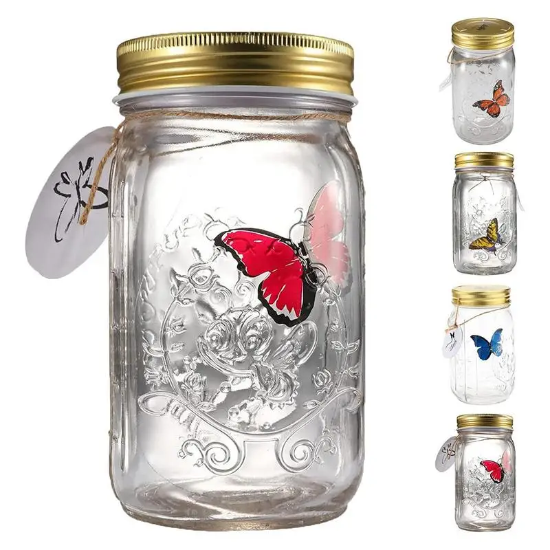 Magic Flying Butterfly Jar Butterfly Collection Jar Home Decor Butterfly Glass Mason Jar Simulazione Fly Insect Collection Bottle