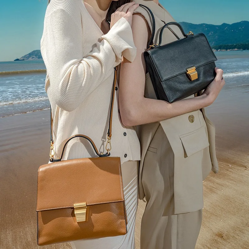 New Simple Briefcase Coccinelle Temperament Doctor Bag Cross Body Borsa A Tracolla Singola Donna