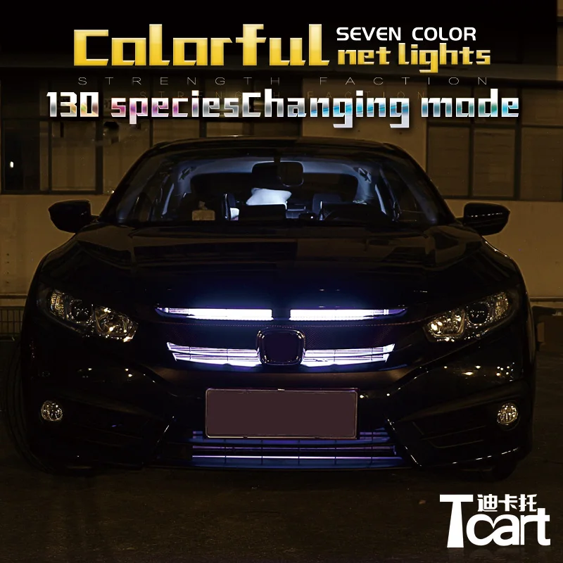 Tcact Led Strip Scan Knight Rider Luci A Led Con Telecomando Rgb Ranger Lights Modello 54Cm Per Honda Civic 2016 2017 2018