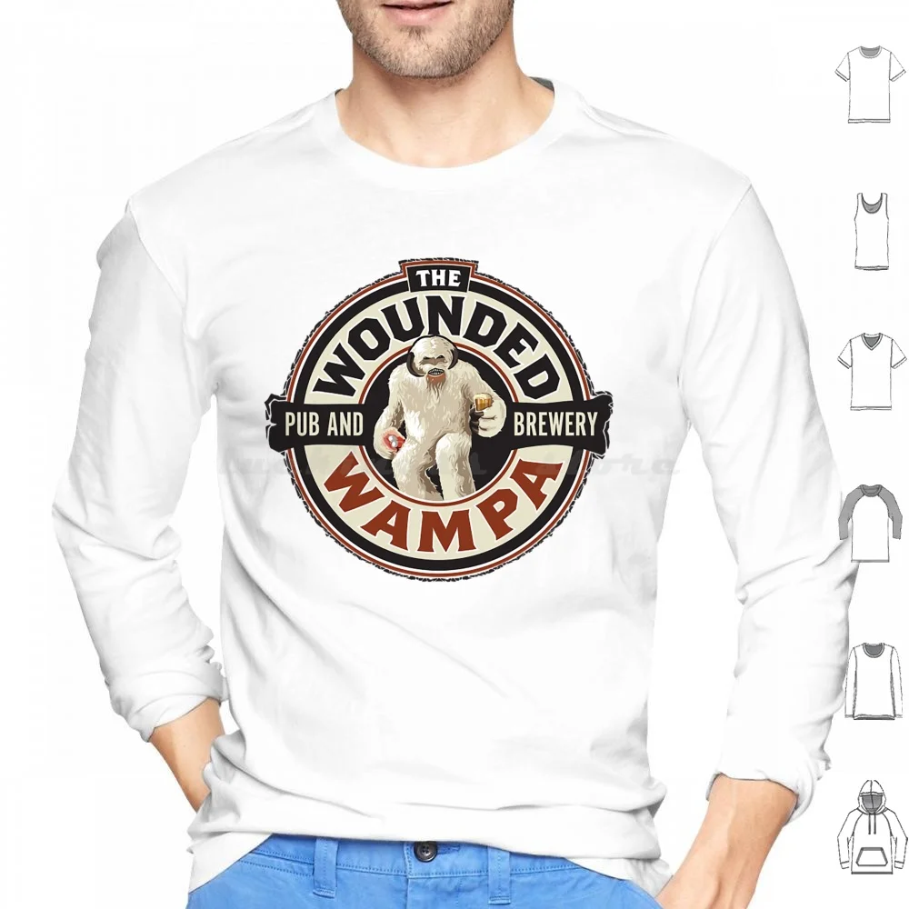 The Wounded Wampa Felpa Con Cappuccio Cotone Manica Lunga Birra Boba Fett Brewery Cantina Empire Hoth Jedi Lucas Star Tauntaun Wampa