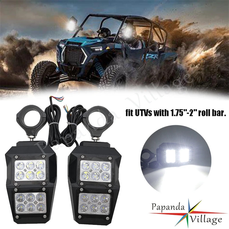 Per Polaris Ranger Rzr Xp Yamaha Viking Yxz1000R Motor Utv Specchietti Retrovisori W/ Led Spot Light 1.75 ''/ 2'' Roll Cage Side Mirror