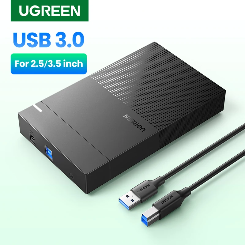 Custodia Hdd Ugreen 3.5 2.5 Adattatore Da Sata A Usb 3.0 Lettore Di Custodia Per Disco Rigido Esterno Per Ssd Disk Hdd Box Case Hd 3.5 Hdd Case