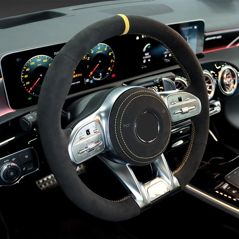 Coprivolante Alcantara Per Mercedes Benz Amg Gt C190 R190 W177 2018-2021 Real Alcantara