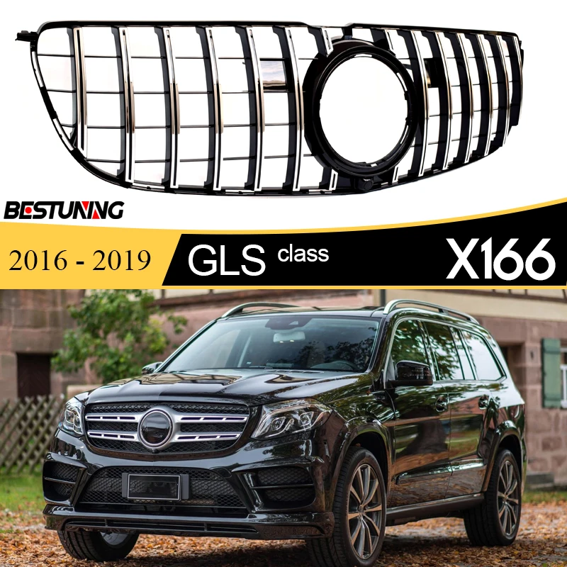 Gt Panamericana Type Replacement Front Bumper Grille For Mercedes Gls Class X166 2016 - 2019 Gls 400 Gls 450 Gls 500 Not For Amg